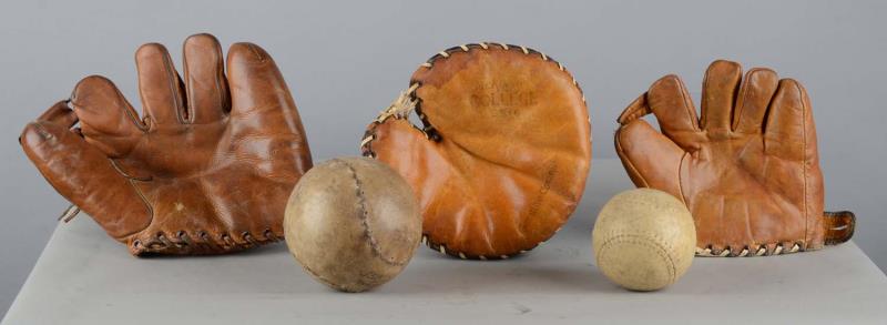 Appraisal: Lot Of Early Baseball Items Includes - balls in larger