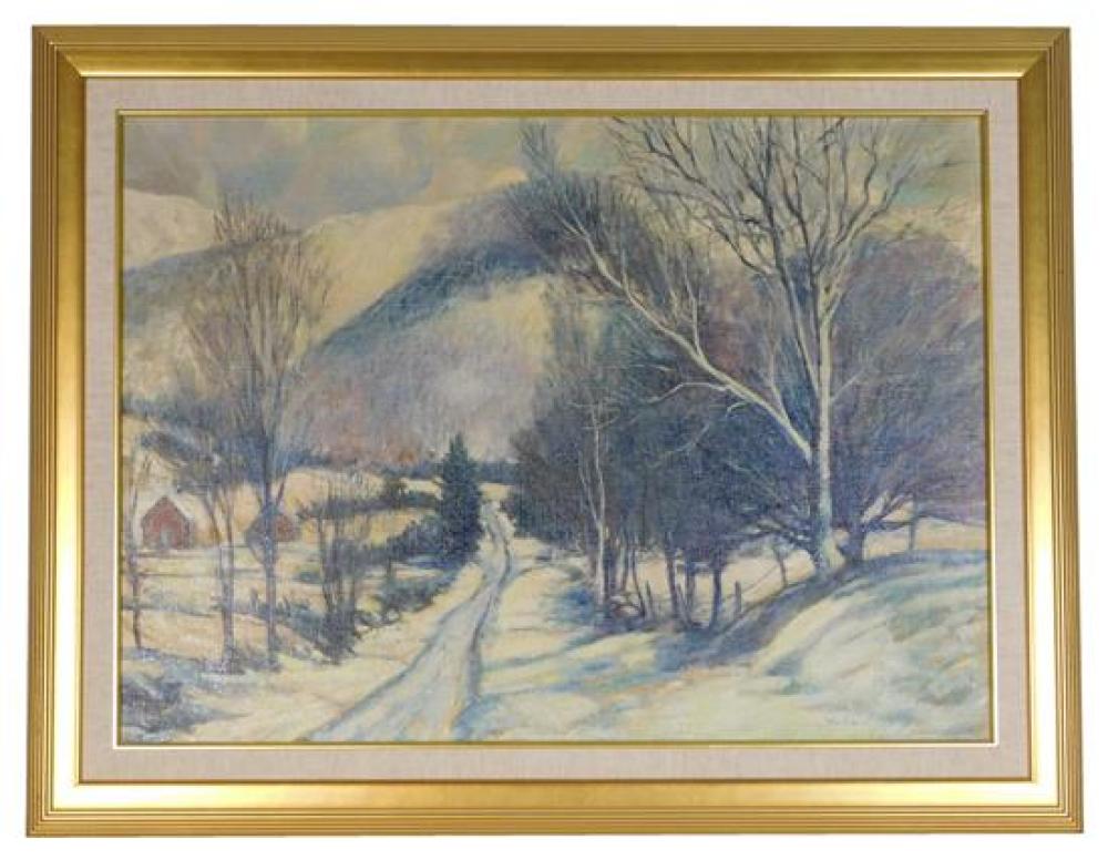 Appraisal: Gilbert Smith American - oil on canvas calming snow scene