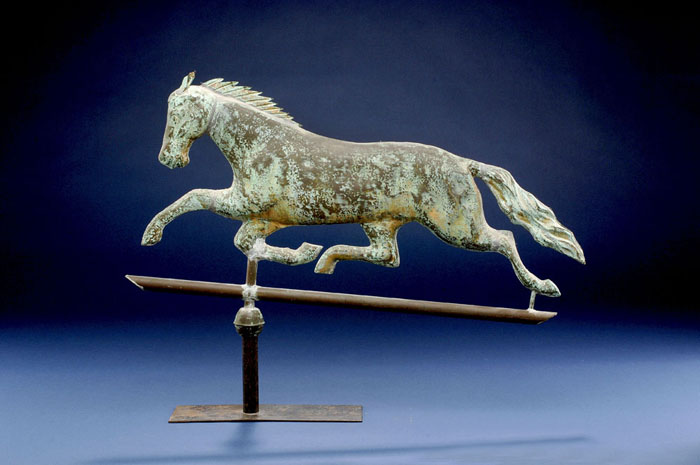 Appraisal: ETHAN ALLEN RUNNING HORSE GILDED WEATHERVANE ATTRIBUTED TO HARRIS CO