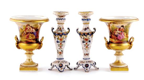 Appraisal: French urns and candlesticks second half of the th century