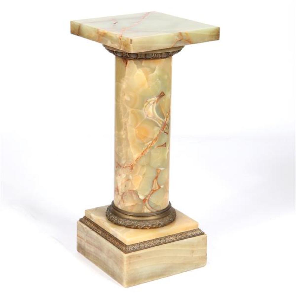 Appraisal: FRENCH ONYX AND ORMOLU MOUNTED PEDESTAL COLUMN French onyx and