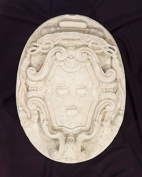 Appraisal: An Italian Renaissance carved stone coat of arms Pignatelli family