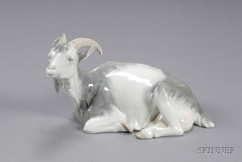 Appraisal: Royal Copenhagen Porcelain Model of a Goat Denmark number the