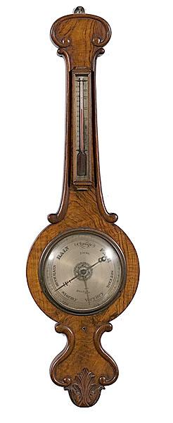 Appraisal: ROSEWOOD WHEEL BAROMETER MARKED YOUNG OF BOSTON th century with