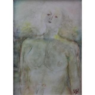 Appraisal: European School Watercolor on Paper Female Nude European School Watercolor