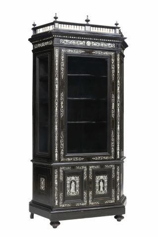 Appraisal: Italian Milanese Renaissance Revival display cabinet th c ebonized case