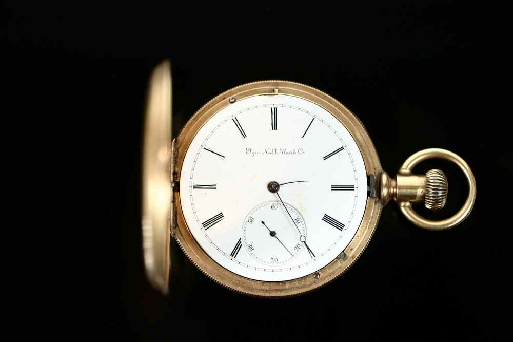 Appraisal: GOLD POCKETWATCH - K Gold Elgin Pocketwatch with 'WBL' monogram