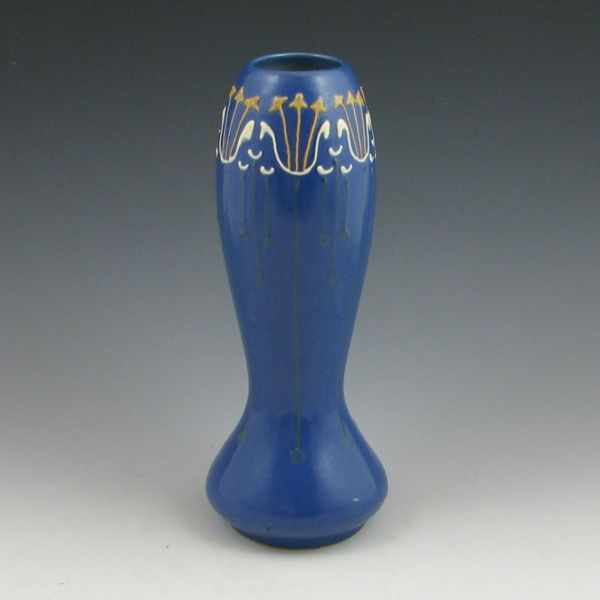 Appraisal: Roseville blue Aztec - '' vase with white yellow and