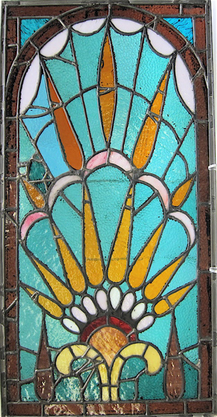 Appraisal: VICTORIAN STAINED AND LEADED GLASS WINDOW American late th century