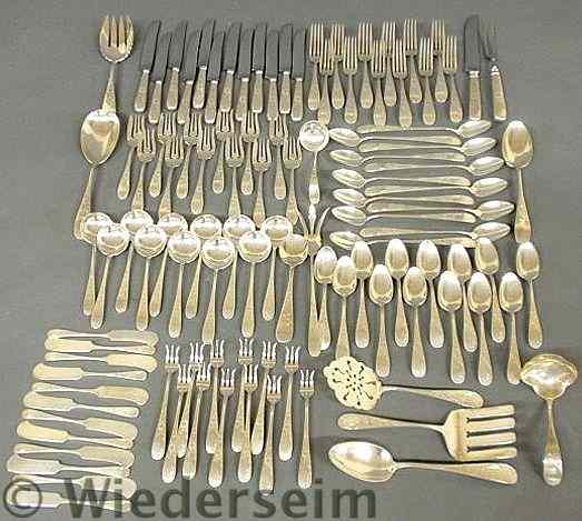 Appraisal: Sterling silver flatware service in the Lily pattern to include