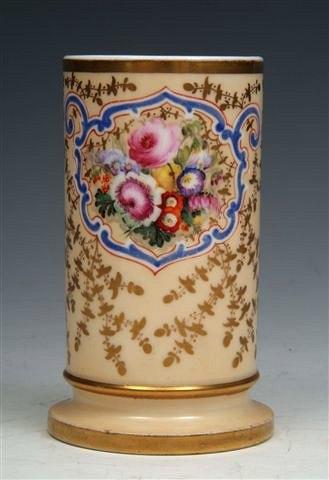 Appraisal: A COPELAND AND GARRETT CYLINDRICAL SPILL VASE with a painted