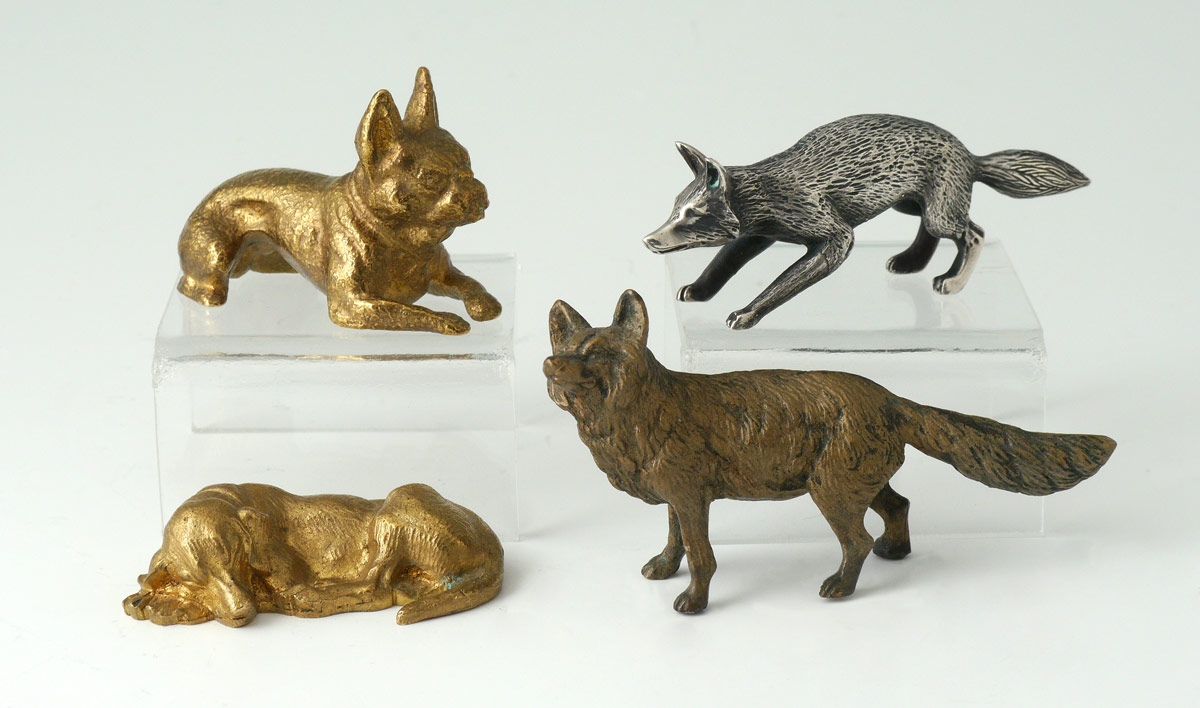 Appraisal: CAST METAL FIGURAL ANIMAL PAPERWEIGHTS pieces total to include Tiffany