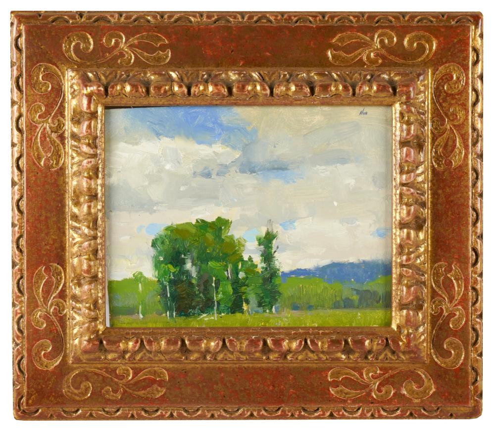 Appraisal: TH CENTURY LANDSCAPEoil on canvas board signed upper right possibly