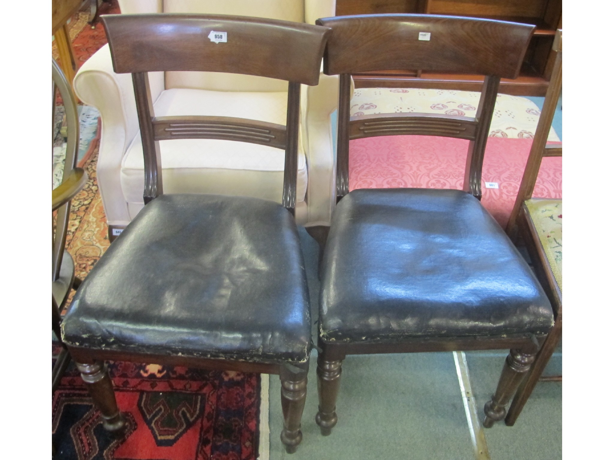 Appraisal: A pair of mahogany chairs