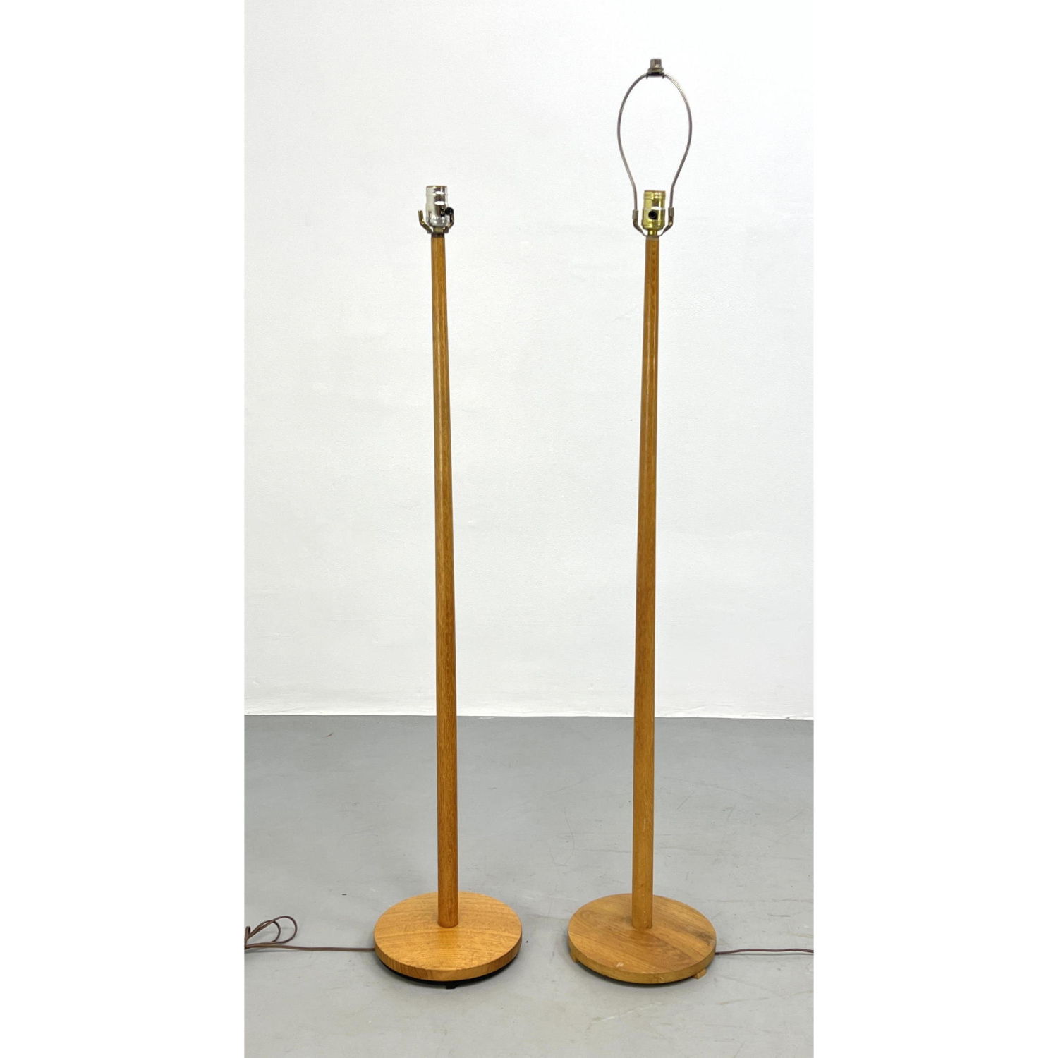 Appraisal: Pair teak lamps marked Made in Sweden metal tag Dimensions