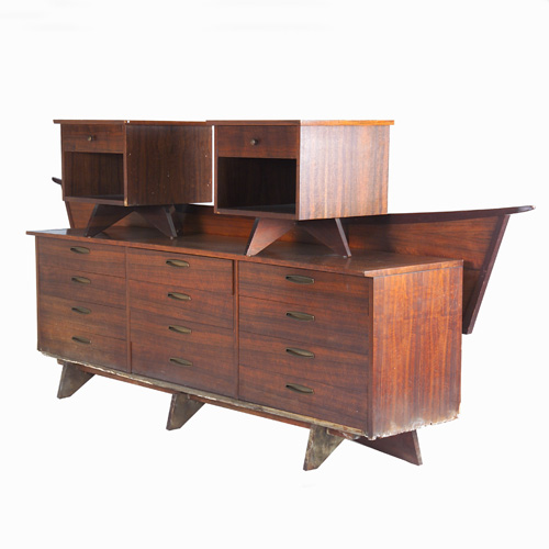 Appraisal: GEORGE NAKASHIMA WIDDICOMB Four bedroom pieces consisting of a king-size