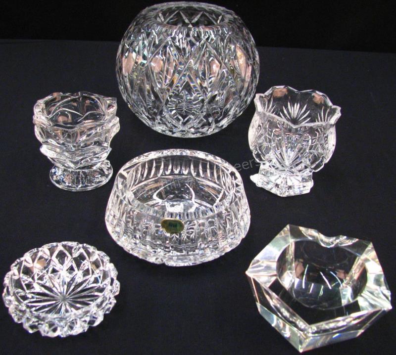 Appraisal: Group of Glass and Crystal including ashtray led crystal dish