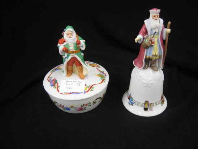 Appraisal: Lenox Porcelain Christmas Items music box bell excellent