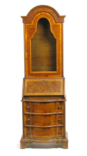 Appraisal: An Italian walnut secretary bookcase of small proportions height ft