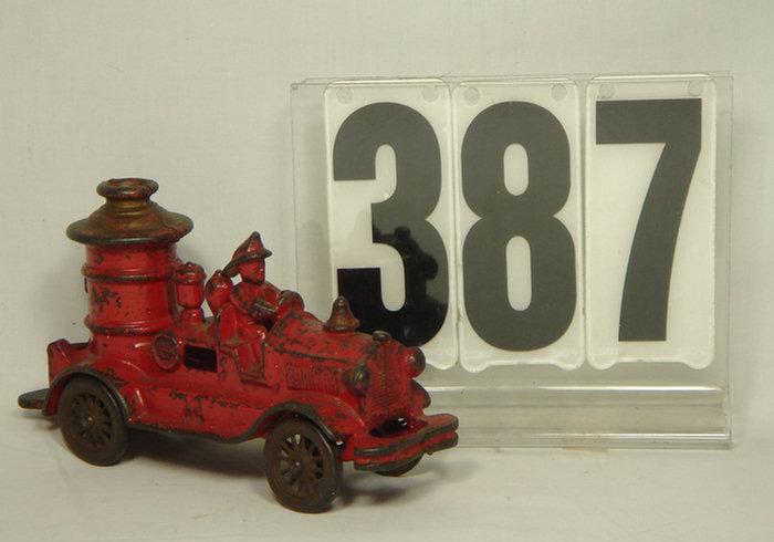 Appraisal: Vintage cast iron fire truck inches long and inches tall