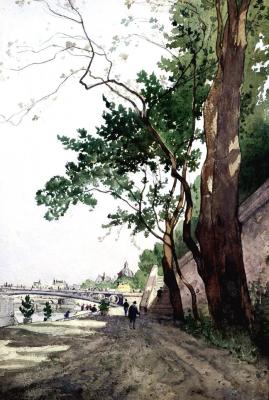 Appraisal: H HARPIGNIES The Seine at Paris signed and dated '