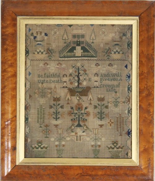 Appraisal: A needlework sampler by Hannah Legg cm x cm x