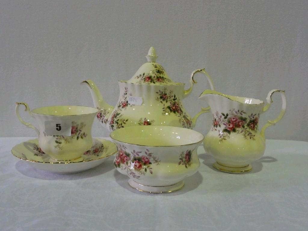 Appraisal: A collection of Royal Albert Lavender Rose pattern teawares comprising