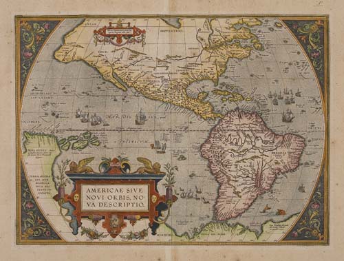 Appraisal: ORTELIUS ABRAHAM America sive Novi Orbis Nova Descriptio Double-page engraved