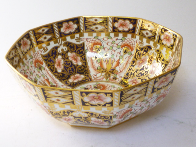 Appraisal: A ROYAL CROWN DERBY CHINA BOWL of octagonal form painted