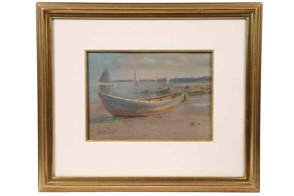 Appraisal: PASTEL - Beached Dory by William Partridge Burpee ME MA