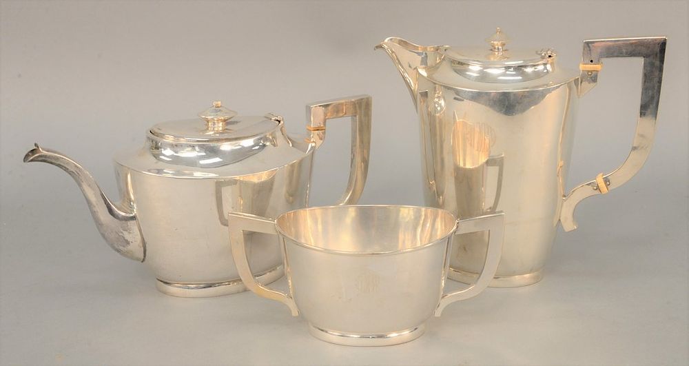 Appraisal: Three piece silver tea set to include teapot two handled