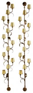 Appraisal: Pair of Brass Vine Form Wall Mounted Twelve Light Sconces