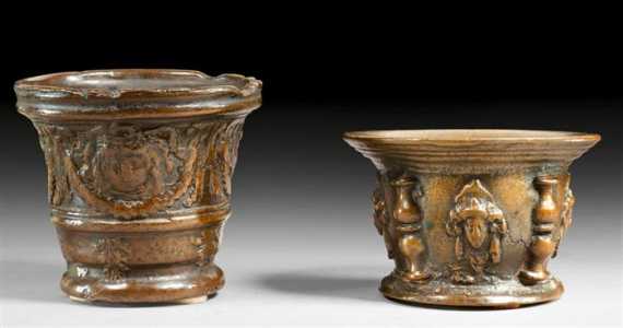 Appraisal: PAIR OF SMALL MORTARS Baroque France and Italy th century