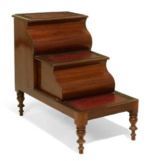 Appraisal: A SET OF REGENCY MAHOGANY LIBRARY STEPS A SET OF