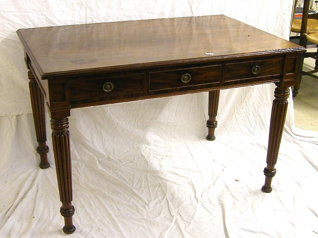 Appraisal: Late Regency mahogany side table the rectangular moulded top over