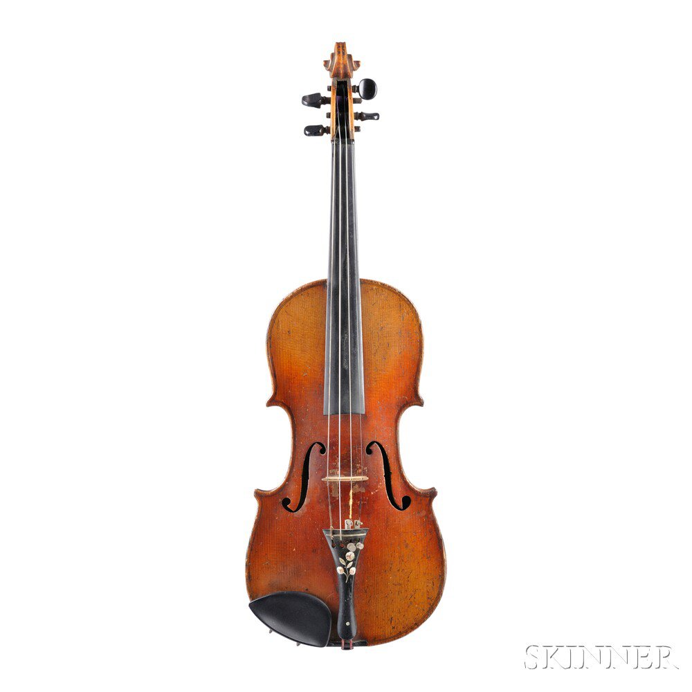 Appraisal: German -size Child's Violin labeled PAGANINI branded PAGANINI below the