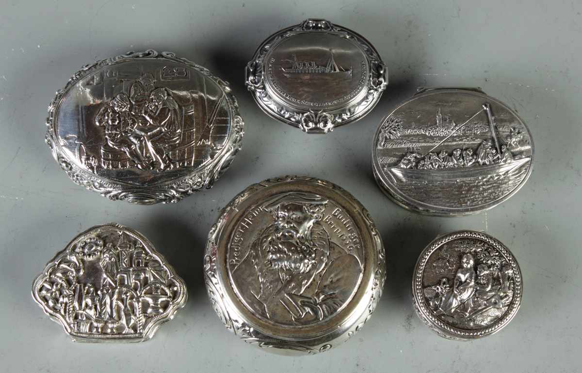 Appraisal: Group of Small Silver Boxes Group of Small Silver Boxes