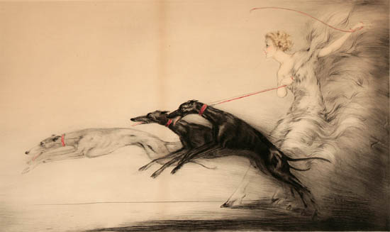 Appraisal: Louis Icart French - Vitesse Schnessel Karmel Etching with hand-coloring