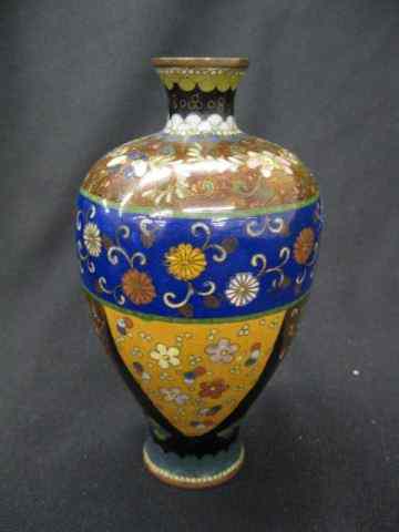 Appraisal: Japanese Cloisonne Vase butterfly floral th century '' one chip