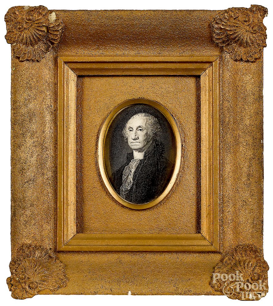 Appraisal: Transfer decorated portrait medallion of George Washington Exclusive on Bidsquare