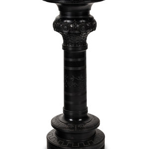 Appraisal: An American Carved and Ebonized Cherry Pedestal Circa Height inches