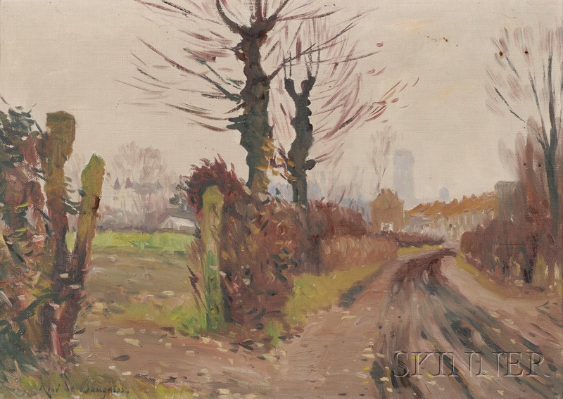 Appraisal: Ren de Baugnies Belgian - Country Road Signed Ren de