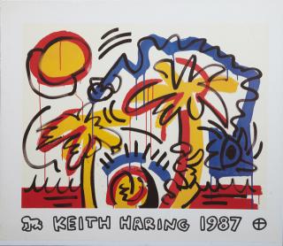 Appraisal: Keith Haring - Composition poster shrink wrapped H - in