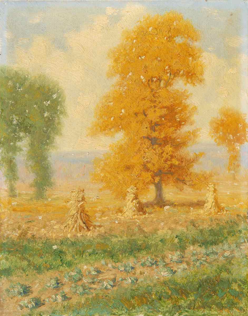 Appraisal: FRED H DANIELSAmerican b October depicting a landscape with golden