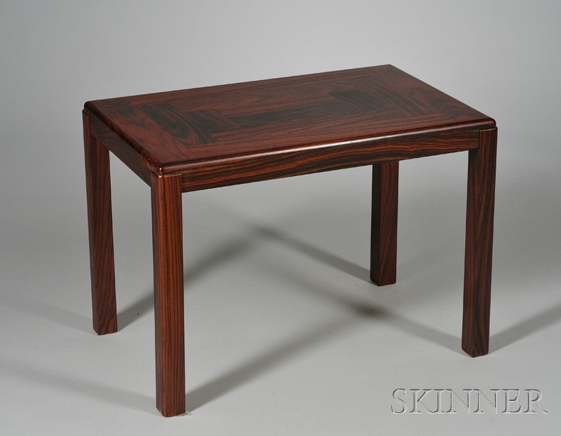 Appraisal: Danish Modern Rosewood Veneer Table patterned rectangular top on four