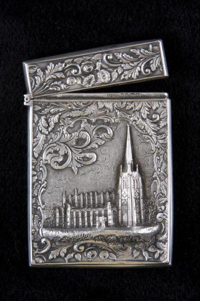 Appraisal: Silver Castle Top Card Case by Nathaniel Mills with Birmingham