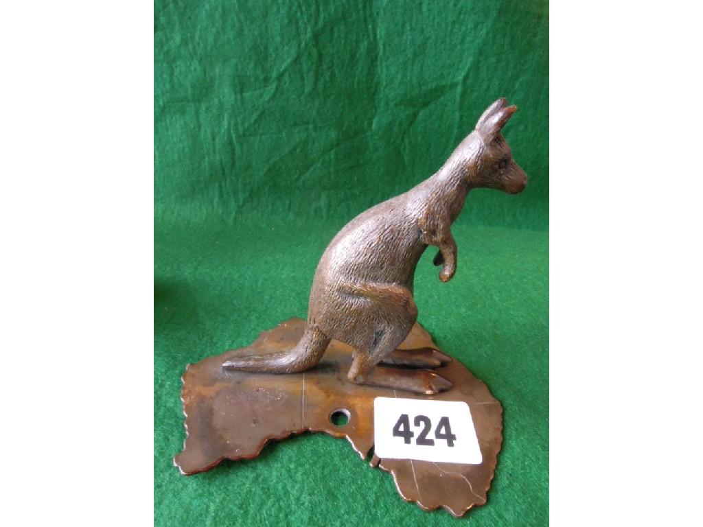 Appraisal: A brass kangaroo set on a base the outline of