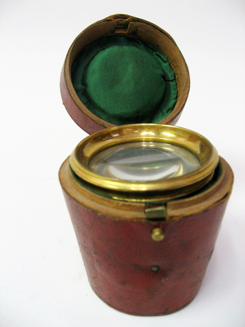 Appraisal: A th C Monocular Lens in Case probably French banded