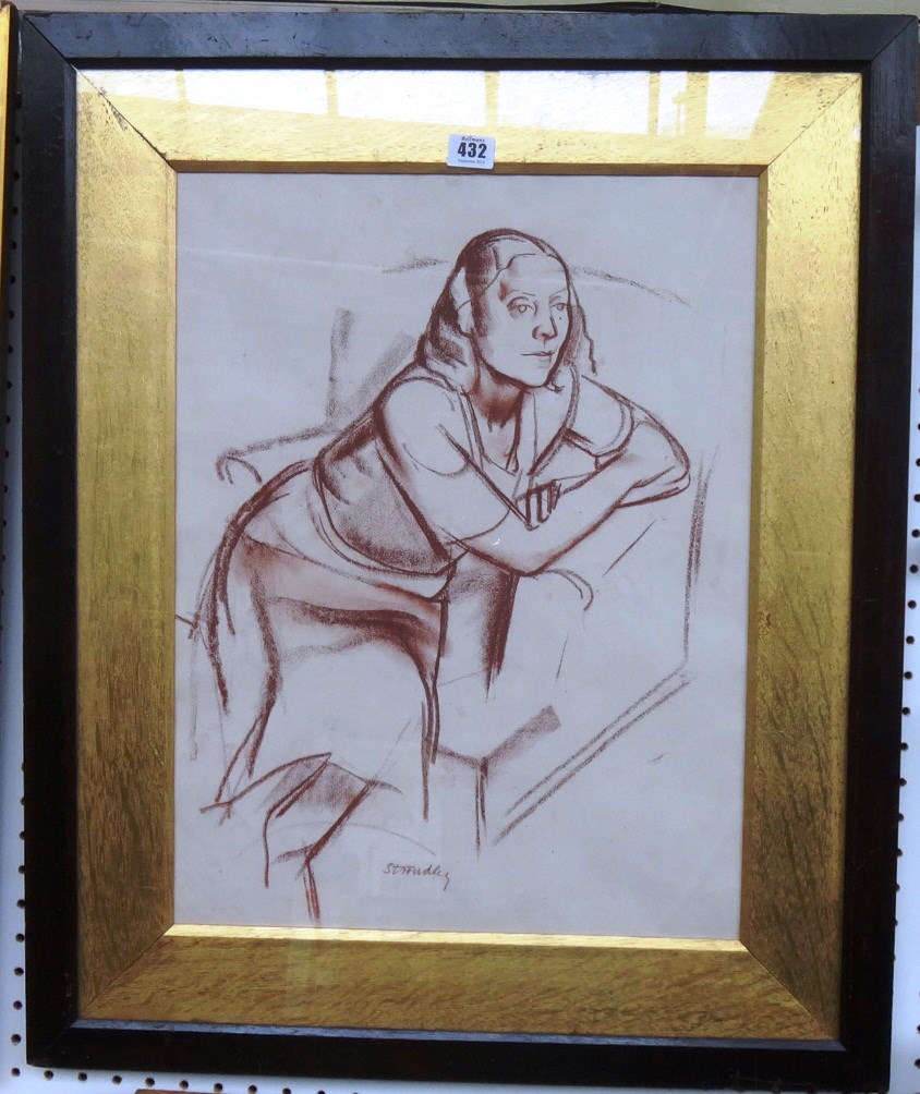 Appraisal: James Stroudley - Figure studies sanguine chalk each approximately cm