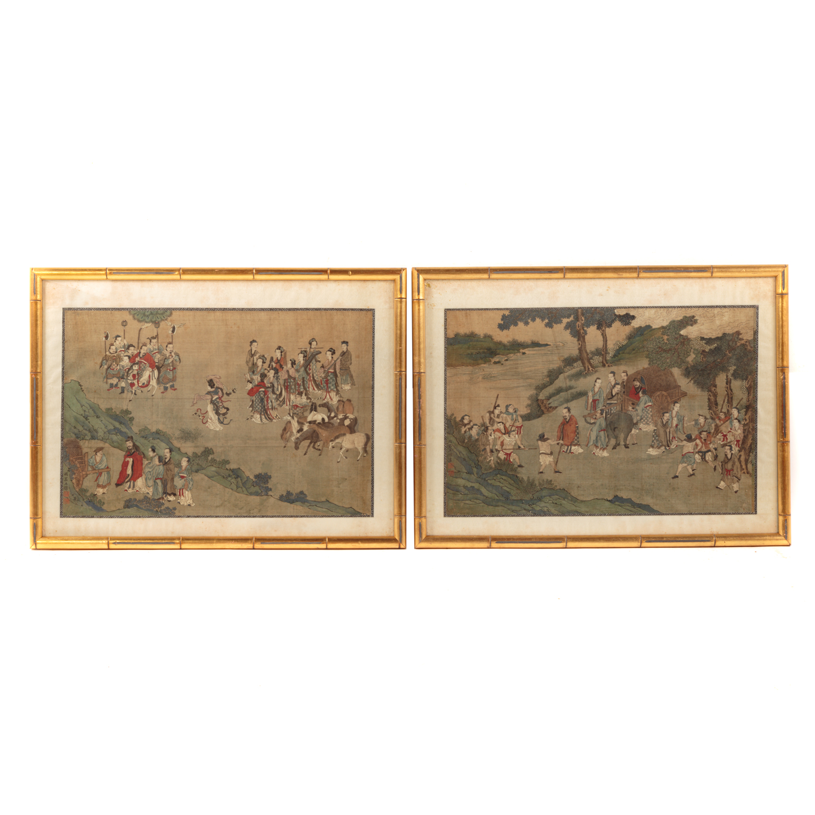 Appraisal: PAIR OF CHINESE SCROLL PAINTINGS FRAMED Artist unidentified th or